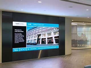 Samsung 1.5 mm LED Screen in Reception Area of Land Securities