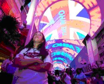 LED screen at Fremont Street in Las Vegas