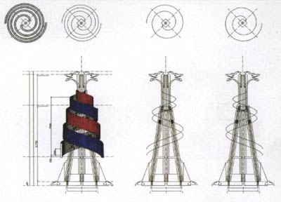 The original Dragon Tower drawing translates into structural renderings