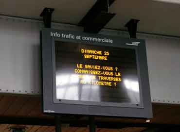 Informational displays on Paris streets