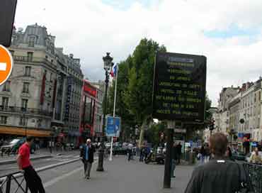 Informational displays on Paris streets