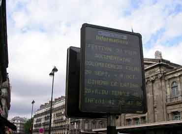 Informational displays on Paris streets