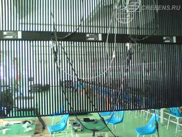 The LED curtain during a factory testing