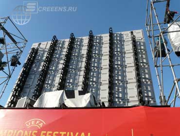 Rental screen at the Red Square (Moscow)