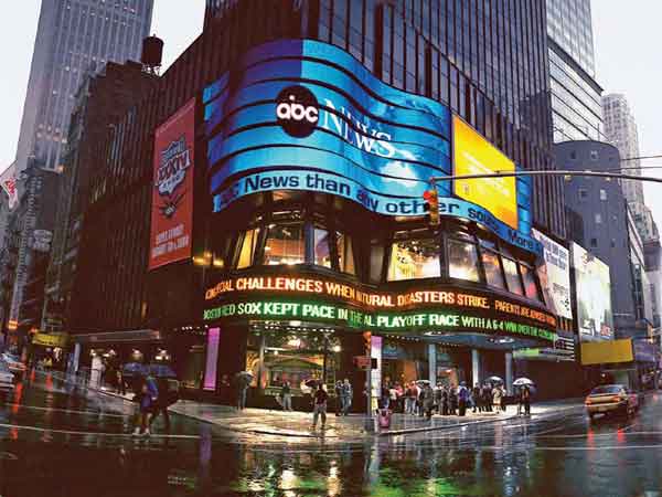 The ABC Times Square Studios’ LED screen