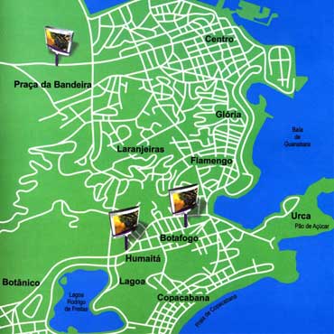 Map of Eletromidia screen network in Rio de Janeiro (Brasil)