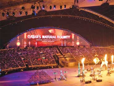 LED screen in the Khalifa stadium of the Doha