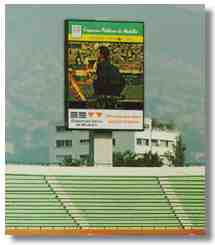 Large electronic screen at stadium